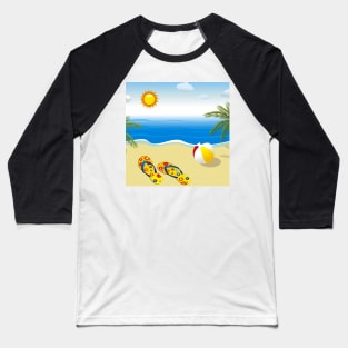 Cheerful Summer Day At The Beach Baseball T-Shirt